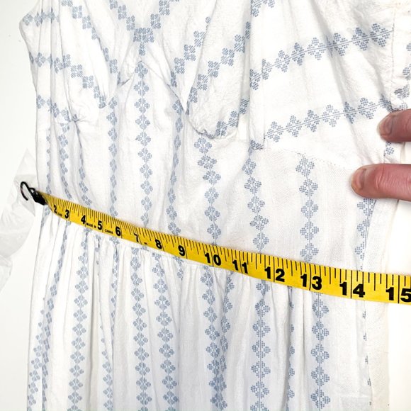 J.CREW cotton summer dress w/blue pattern; pockets - Picture 7 of 7